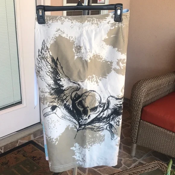 Oakley Blue and Tan Swim Trunks - Picture 2 of 4